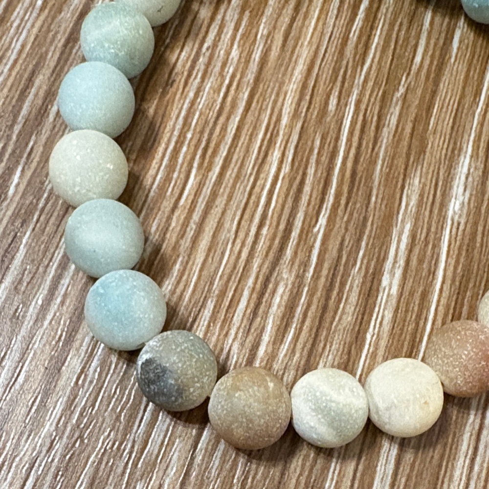 Natural Amazonite Crystal matte Stone Beaded stretch Bracelet